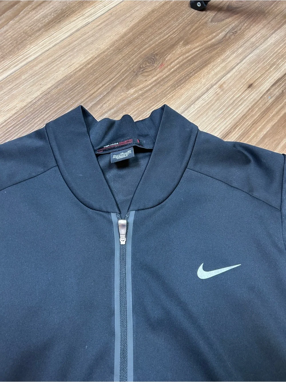 Nike Tiger woods Collection black 1/4 zip sleeveless vest size XL golf scuba
